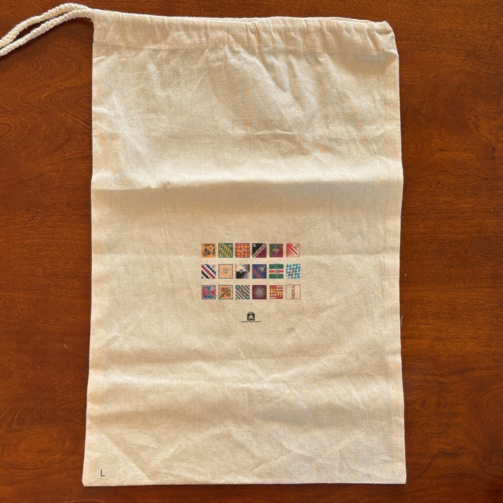 Italian Palio Horse Race Banners Cotton Dust Bag with Drawstring Closure